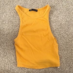 Zara Mustard Ribbed Tank Top